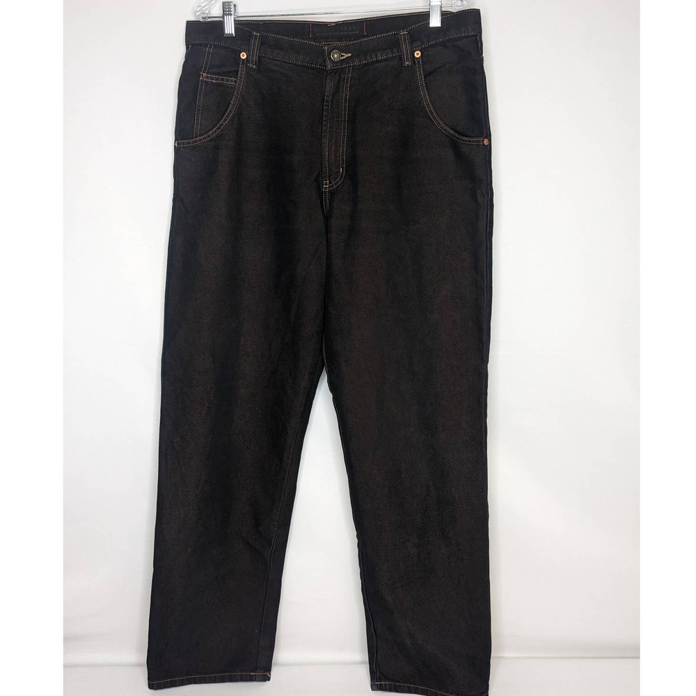 Vintage Guess USA Loose Baggy Fit Straight Leg Jeans Metallic Brown 36 x 33 90s